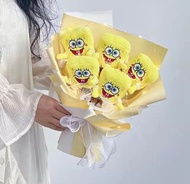 （人地賣$130）預訂要等 加急加錢 看圖下單 ❤️‍🔥 海綿寶寶花束 海綿寶寶公仔花束
