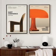Minimalist Bauhaus Iconic Mid-Century Chairs Exhibition Furniture Poster Canvas Painting Wall Art Pi