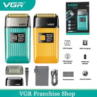 VGR เครื่องโกนหนวดไฟฟ้าเครื่องโกนหนวดตัดแต่งมีดโกนหนวดมืออาชีพกันน้ำแบบชาร์จไฟได้เครื่องโกนหนวด Foil