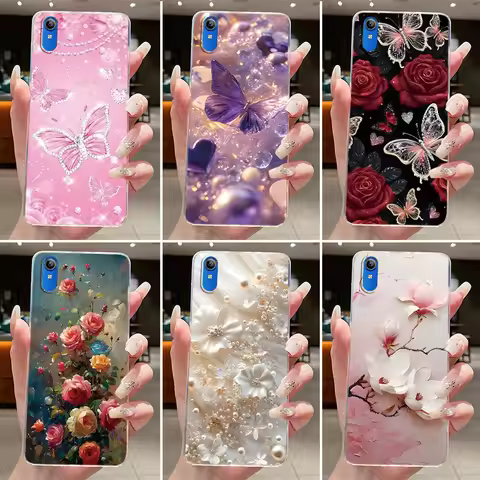 For Vivo 2015 / Y91C / Y1S / 1820 Casing Clear Newest Design Flower Soft Silicone Cover Bumper For V