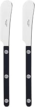 SABRE PARIS - Bistrot 2Pc Butter Knife Set - Butter Spreader - Stainless Steel Knife - Shiny Black