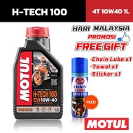 Motul H-TECH 100 4T 10w40 1L 100% SYNTHETIC Motorcycle Engine Oil Minyak Hitam Pelincir Motosikal Mo