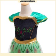 Xie Dress Princess Anna Frozen Green Cosplay Costume Birthday Clothes