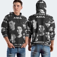 8 Letters Tour Asia 2019 Why Don't We Fullprint Hoodie Jacket, Polyester Jersey Material