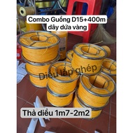 Combo Reel D15+400m Yellow Pineapple String 1li2 for kite flying 1m7-2m