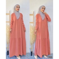 HOT DRESS FREESIZE MUSLIMAH MODEN TREND TERKINI/ DRESS RAYA CANTIK/ DRESS MATERIAL AMBROIDERY/ JUBAH LABUH