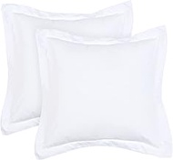 PHF Euro Sham Covers 26 x 26 Inch, Set of 2 Washed Microfiber Euro Pillow Covers, Wrinkle & Fade Res