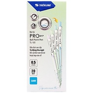 [TẶNG GIẤY NOTE] Hộp 20 Bút Bi Thiên Long 027 Pro TL-105 Ngòi 0.5mm - Thân Bút Màu Pastel Thời Trang