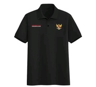 Kaos Polo Polos Logo Tulisan Indo MP + Garuda Kuning / Kaos Kerah Casual Logo Distro Garuda / COD