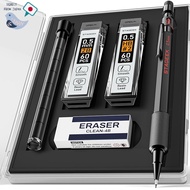 STAGEEK Metal Mechanical Pencil Set 3pcs 0.5mm & 0.7mm for Drawing with HB 2B Refill 6pcs 4B Eraser 