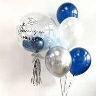 🇸🇬🎈 [Helium Inflated] Customized Helium Bubble Balloon Bobo T- Balloon Helium Graduation