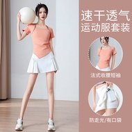 Badminton Sports Suit Women's Tennis Skirt Quick-Drying Clothes t-Shirt Running Morning Running Clot
