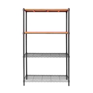 [特價]【dayneeds】松木 90x45x150公分 四層烤黑柚木板收納層架