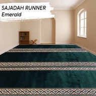 HIJAU Green Runner Mosque Prayer Rug 1.05m x 5.7m