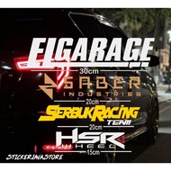 CAR STICKERS SET OF 4 ELGARAGE SABER RACING POWDER HSR