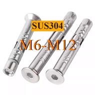 304 stainless steel built-in expansion screw countersunk head inner hexagon expansion bolt flat head