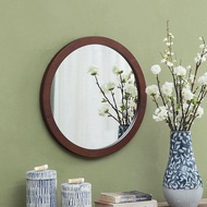 lolop Wall Mounted Makeup Mirror Solid Wood Frame Mirror Embedded Makeup Mirror Wall Mirror 9I3J2