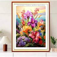 Iris flower cross-stitch painting MN0335 (50x68cm) embroidery