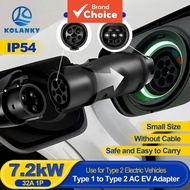 Type 1 to Type 2 Adapter 32A 7kW Connector SAE J1772 EV Charger Converter