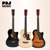 Davis Acoustic Guitar JG38C Complete Package with guitar bag, capo, pick, 1 set of string.