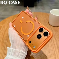 Orange Magnetic Case for IPhone 17 Air 16 E 15 14 13 12 11 Pro Max Plus 16E 17Pro 16Pro IPhone17 Pho