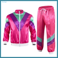Richlayer_ Sportswear Set 80s Style Sportswear Ensemble Retro Color Block Tracksuit Set for Women Ho