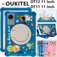 for OUKITEL OT12 11 Inch 360 Degree Rotating Shockproof Soft Silicone Protective Sleeve Stand Cover 