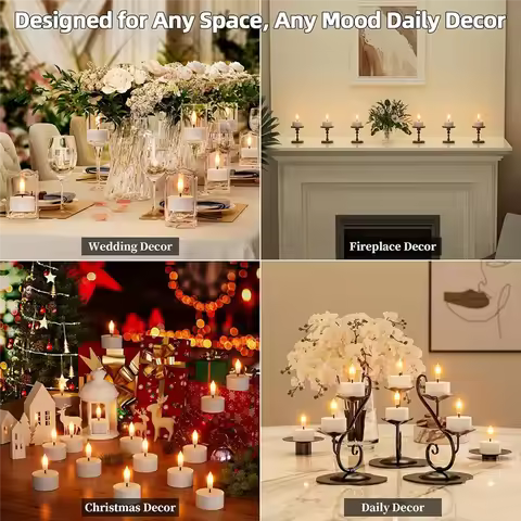 【B07R】Battery Powered Rechargeable Flameless Tea Lights Candles With Charging Station 8Pcs LED Tea L