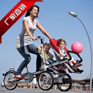 Reversible Riding Mother and Child Car Mother-Child Parent-Child Car Portable Folding High Landscape Three-Wheel Parenting Bike