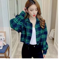 Kemeja Crop Flanel Kotak Wanita  / Outer Kemeja Kotak Kotak / Outer Korea Style / Outer Wanita Hijab