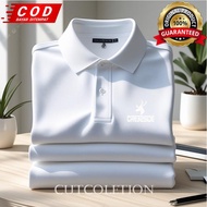 Promo kaos polo logo CRESSIDA White Kaos Pria Import Premium SMLXlXLL2XL - Polo Shirt casual Forma