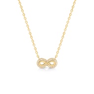 Jewellista Necklace With Infinity Pendant Inita Model Real Silver Decorated With Gems CZ