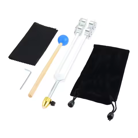 1Set 64HZ Weighted Tuner Low Frequency 64 Hz Tuning Fork For Yoga Sound Healing with Hammer and Stor