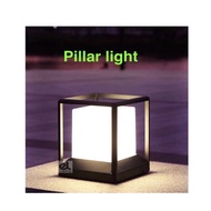 Outdoor Pillar gate light industrial nordic black casing lampu tiang pagar