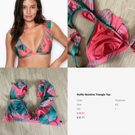 Victoria’s Secret Ruffle Neckline Triangle swimsuit bikini bra Top 比堅尼 內衣 泳衣