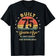 Men's cotton T-shirt Built 75 Years Ago All Parts Original Funny 75th Birthday T-Shirt
