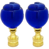 2x Hiasan Lampu Kristal, Penutup Skru Penutup Lampu untuk Lampu Meja/Lantai |   Tinggi 2 inci, Biru,