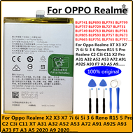 [wssno] Original Battery for Oppo Realme X2 X3 X7 7i 6i 5i 3 6 Reno R15 5 Pro C2 C3i C11 XT A31 A32 