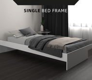 Wooden Single Bed Katil Single Katil Bujang Katil kayu White single bed frame Simple bed frame - 800