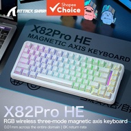 ATTACK SHARK X82 Pro HE Mechanical Keyboard | 5000mAh, 8KHz Wired, 0.1ms Latency, Tri-Mode RGB Wirel