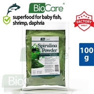 100g Biocare spirulina powder for baby fish, betta fry, guppy, daphnia, plankton and etc