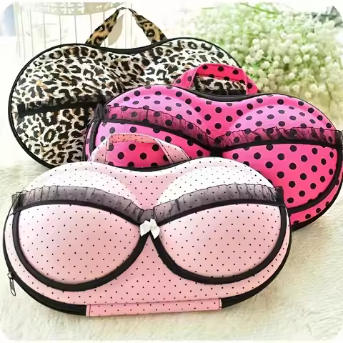 Lady's Underwear Bra Storage Box Waterproof Portable Zipper Bra Underwear Travel Storage Box