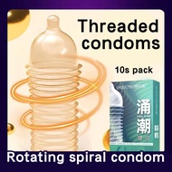 10pcs thread condom with spike durex ultra thin sex contraceptive pills ring dotted premiere condom