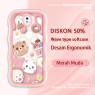 Jasouwe Samsung J2 J7 Prime Pro J7 2015 Core NXT J5 Pro 4G 2017 J3 2016 Colorful 3D Cake Bear Wave B
