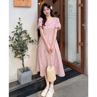 [8238] Long Dress With Floral Pattern