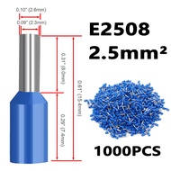 1000PCS E0508/E7508/E1008/E1508/E2508/E4009/E6012 Crimp Terminals Electrical Wire Cable Ferrules Con