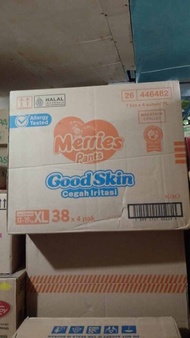 [ 1karton ] Merries pants good skin XL38 popok celana XL38