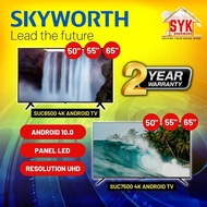 SYK SKYWORTH 50/55/65 Inch SUC6500/SUC7500 Android TV 4K LED Television Youtube Netflix Smart TV Televisyen