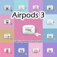 【imamura】 For Airpods 3 Case Transparent cartoon pattern Soft Silicone Earphone Case Casing Cover