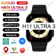 New HK11 ULTRA 3 MAX Smartwatch 2025 49mm HD AMOLED 4G ROM Bluetooth Network Call Robot Clock NFC Co